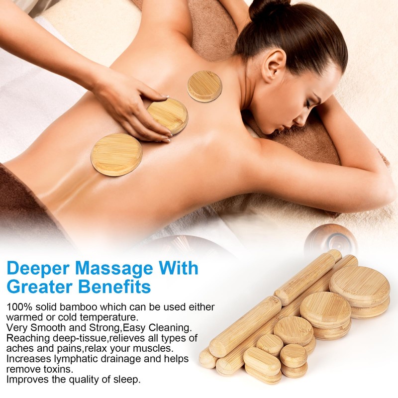 WYJTPONE Bamboo Massage Stone Sets for Body Shaping,Bamboo Massage Sticks