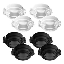 Pack of 8 Safety Stove Knobs, Safety Knobs to Protect Toddlers, Cookware Protective Swivel Cover (Transparent Colour, Black)