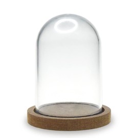 Terrarium Plastic Clear Dome with Wood Base - DIY Crafts - 3.14 Inches Tall