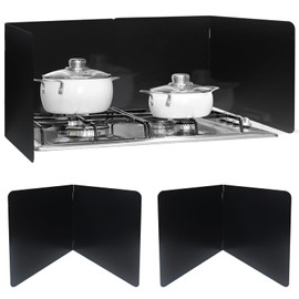 2 Pieces Grease Splatter Guard 2 Sided Foldable Stainless Steel Splatter Guard Oil Splash Guard for Grease Stainless Steel Backsplash for Stove Frying Pan Splatter Guard (11.4" X 15.7")