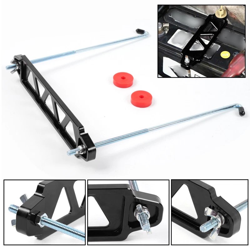 Unbranded Universal Aluminum Car Battery Tie Down Holder Mount Bracket