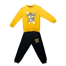 NIKITA ZELINSCHII HANDSOME Boys Tracksuit Set, 2Pcs Letter Printed Hoodie and Pants for 3-7 Years, Multiple Colors, Multiple Sizes (UK, Age, 4 Years, 22, Yellow)