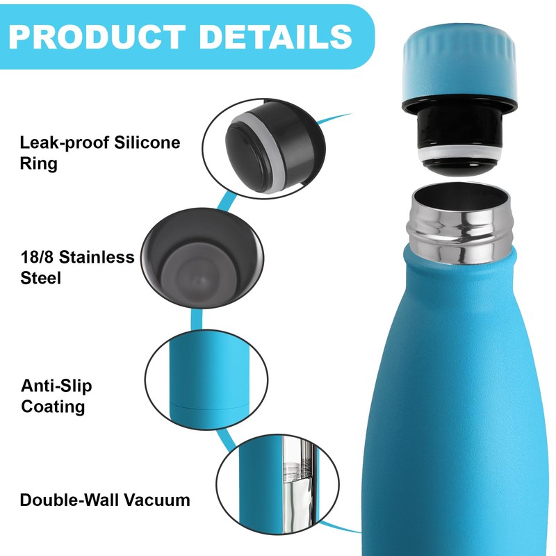 Grsta Stainless Steel Drinking Bottle, 0.5 Litres, BPA-Free, Children's Drinking