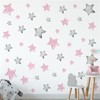 Condessacity 56 pcs Wall Stickers Pink Gray Star Stylish Boho