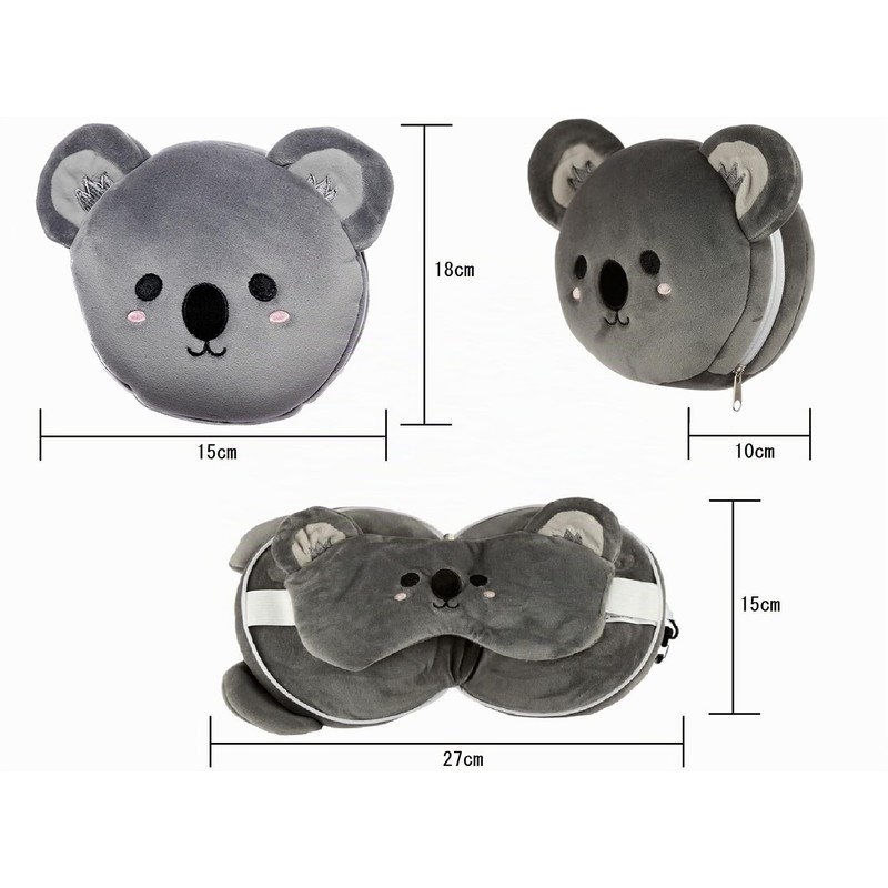 Puckator Cutiemals Koala Relaxeazzz Plush Travel Pillow & Eye Mask