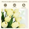 Tulipanes Artificiales Decoracion,24 Pack Flores Artificiales Con Pegamento