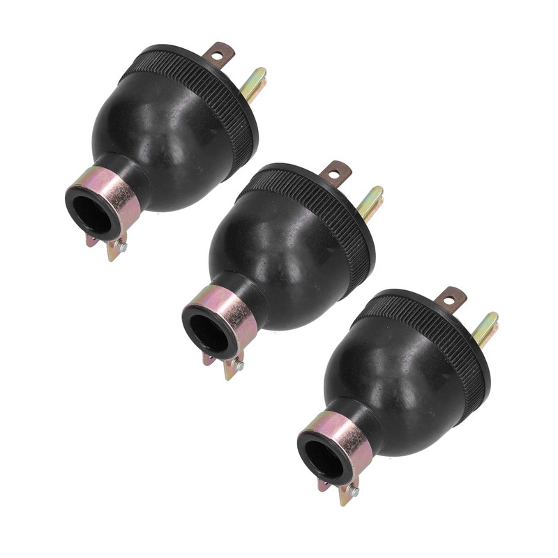 3Pcs American 3 Pole Plugs Compact Plastic Anti Loose Portable