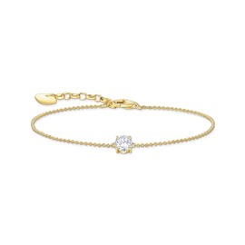 Thomas Sabo Pink Cubic Zirconia 925 Sterling Silver Bracelet A2156-414-14, Sterling Silver, Cubic Zirconia