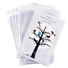 Clear Resealable Display Cellophane Bags Gift Treat Basket Supplies, Adhesive Closure for Snacks, Cards, Envelope Letters, Candy, Party Supplies (100 Bags) by Super Z Outlet (5" x 7")