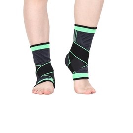 FRLAL Ankle Brace Adjustable Compression Sleeve (Pair)-Ankle Support Heel Brace for Achilles Tendonitis, Plantar Fasciitis-Eases Swelling and Sprained Ankle (Green, Large)