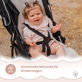 MIMUSELINA Pushchair Seat Cover - Buggy Summer Seat Cover Perfect for Covering Pushchairs - Made of Cotton: Padded and Breathable (Waffle Brown)