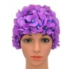 Medifier Women's Vintage Floral Leaf Retro Swimming Cap, purple