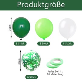 Ovanda Balloons Green, Pack of 30 Balloons Green Confetti Balloons, Green Balloons, Balloons Eucalyptus Green, Girls Boys Birthday, Wedding, Baby Shower, Anniversary Party Decoration, Balloons Sage