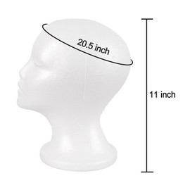 MapofBeauty Wig Stand, Mannequin Head Foam Display for Masks Hats DIY Decoration Wig Head (White)