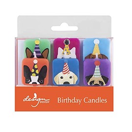 Design Design 758-10257 Dogs with Hats Birthday Candle Set