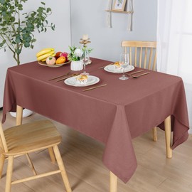 Hiasan 60x84 Inch Valentine's Day Rectangle Textured Tablecloth - Waterproof Spillproof Antiwrinkle Jacquard Table Cloth for Kitchen and Dining Dinner, Outdoor Picnic, Holiday and Parties, Dusty Rose