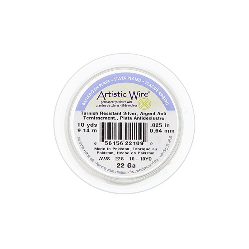 Artistic Non-tarnish Silver Wire, 22 Gauge, 10 Yards by EuroTool