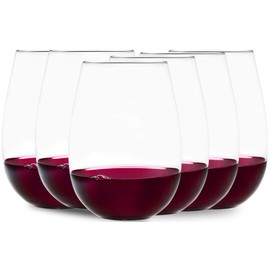Voted New York Times Best Stemless Glass 2017, Elegant, Thin, European-Made,100% Lead-Free Crystalline Stemless Wine Glasses, Set of 6, 17 Fl Oz, Perfect for Sprits, Cocktails, Water, and Smoothies