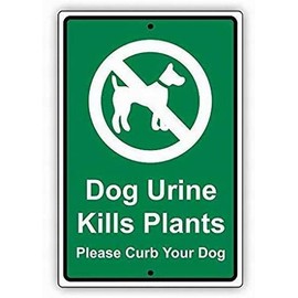 Ylens Safety Sign 8x12 Danger Sign Dog Urine Kills Plants Please Curb Your Dog Warning Caution Tin Signs Metal Outdoor Street Road Decor