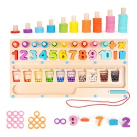 Tablero Logaritmos 3 en 1 Montessori Madera JSXing Juego Educativo                                                                                    