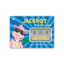 JoliCoon Lottery Scratch Card, Ihr werdet Tante und Onkel (German Language), Joke Fake Lottery Card for Pregnancy Announcement