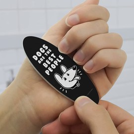 Dogs are the Best People Funny Humor Double-Sided Oval Nail File Emery Board Set 4 Pack