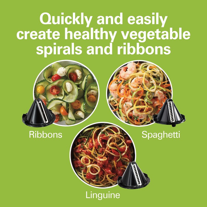 Hamilton Beach 3-in-1 Electric Vegetable Spiralizer for Veggie Noodles, Zoodle