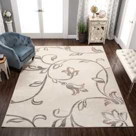 SUPERIOR Vine Indoor Area Rug, 5' x 8', Cream