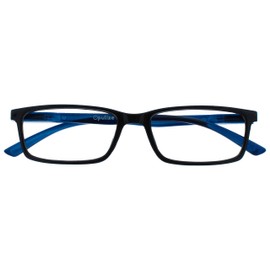 OPULIZE Sea Glasses Blue Light Filter Slim Frame Spring Hinges Improve Sleep Computer Glasses Gaming Anti-Glare Men Women B9, black blue arm