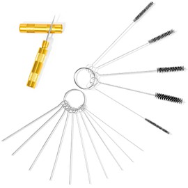 ECuoPix Airbrush Cleaning Kit, Airbrush Cleaner for Spray Paint Airbrush Cleaning, 16PCS Airbrush Accessories with 10 Cleaning Needles, 5 Cleaning Brushes and 1 Sharp Pick Needle