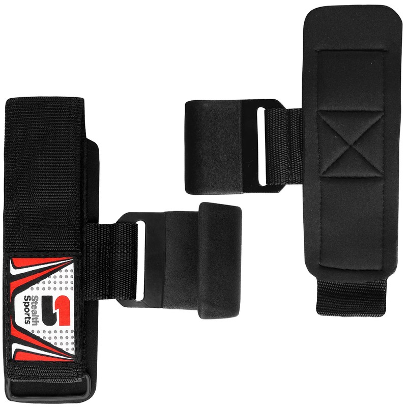 Stealth Sports Weight Lifting Hooks Straps Non-Slip Rubber Coated 8MM
