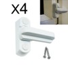 WENFVVIN 4pcs Sash Blocker Window Jammer - White Zinc Cast