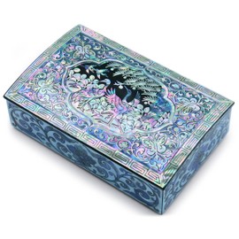 MADDesign Mother of Pearl Jewelry Trinket Box Sea Shell Cranes Small