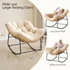 ONBRILL Outdoor Rocking Chairs, Oversized Papasan Rocking Chair Indoors with