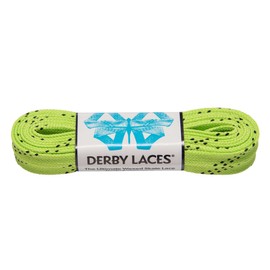 Derby Laces Lime Green 84 Inch Waxed Skate Lace for Roller Derby, Hockey and Ice Skates, and Boots
