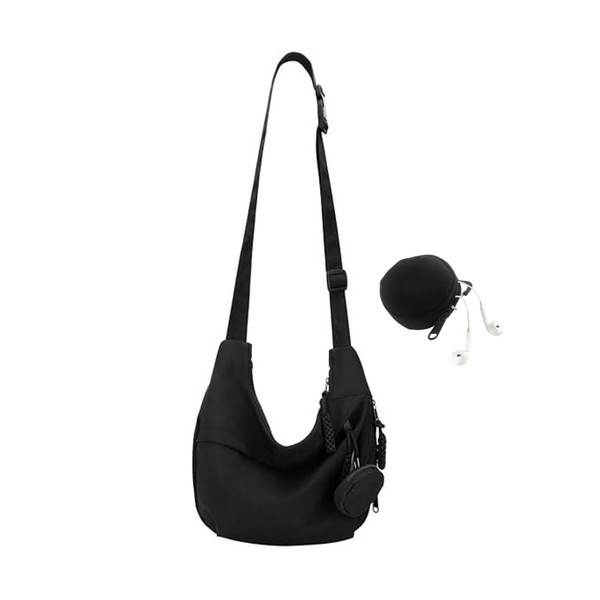 DOB SECHS Nylon Crossbody Crescent Hobo Bag for Women Men