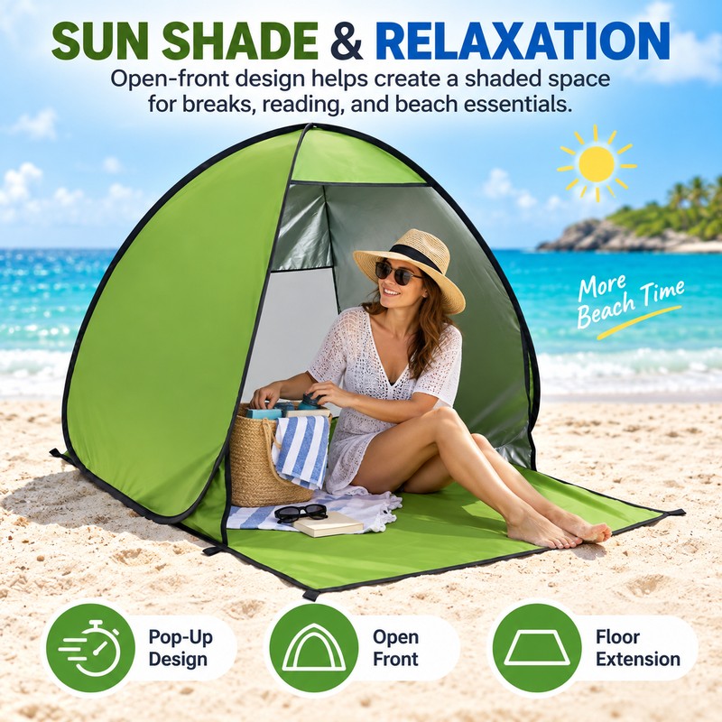 Pop-Up Beach Tent for Camping & Sun Shade – Quick-Opening
