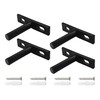 AUXBC 4Pcs 2 Inch Black Floating Shelf Brackets, Heavy Duty