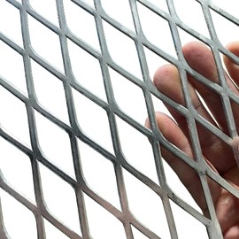 FengYoo 16"X12" 14 Gauge Expanded Metal Sheet Metal Diamond Mesh 0.6"X1.6" Expanded & Perforated Sheets Flattened Expanded Metal -for Screen Door Grill,Window Security Grill Screen Door Protector