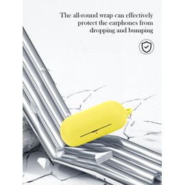 Case for Sony WF-C700N Truly Wireless Noise Canceling Earbud Headphones,Soft Protective,BOVUGAC Silicone Case Cover with Keychain & Cleaning Kit & Lanyard for WF-C700N Earbuds-Yellow