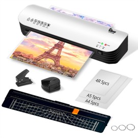 9-Inch Laminater Machine for Documents and Photos, 6 in1 A4 Thermal Laminator Machine with Never Jam Technology, 15 Laminating Sheets, Use for Home Office School
