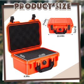 Relaxweex 22.4 x 16.1 x 10.2 Inch Waterproof Hard Case with DIY Customizable Foam Insert Portable Protective Case with Knife for Camera Drones Equipments Tools Test Instruments (Reddish Orange)