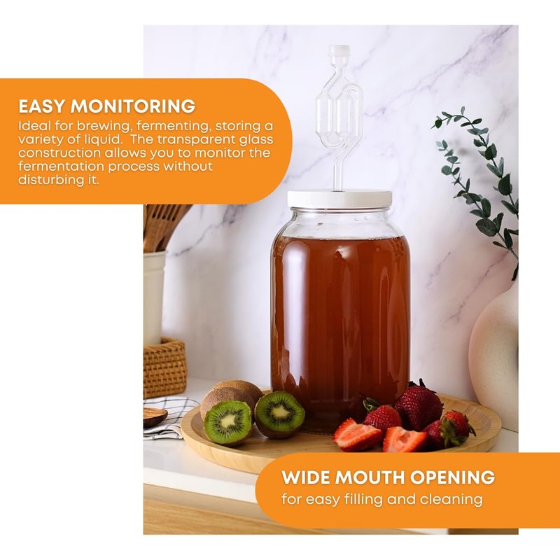 FastRack - One Gallon Wide Mouth Jar with White Airtight
