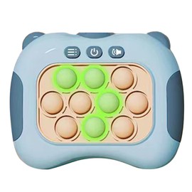 Quick Push Bubbles Game Toy Educational Decompression Light Up Pop Puzzle Toy for Adults Kids Elderly Gentleman Blue