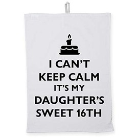 Hippowarehouse I can't keep calm it's my daughter's sweet 16th Tea Towel Eco Printed Dish Cloth Kitchen accessory 50cmx70cm 100% Cotton