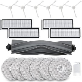 Alloytool 18 St??ck Zubeh?r f??r Dreame L10s / L10 Ultra / L10 Prime Saugroboter mit 1 Hauptb??rste 6 Wischt??cher 4 Filter 6 Seitenb??rsten 1 Reinigungsb??rste