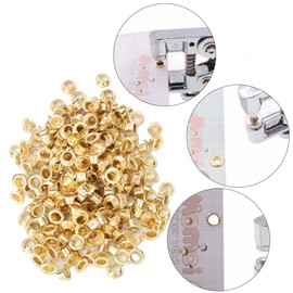 Cikonielf 4 mm Hole Gold Metal Eyelets Scrapbooking Bolt Decoration for Tying Metal Retainer Hole Slot Puncher Paper Card