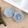 POKOFO Vintage Hexagon Velvet Bearer Box Double Ring with Detachable