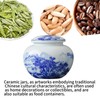 WF Large Ceramic Coffee Container, Tea Sugar Canister, Chinese Blue