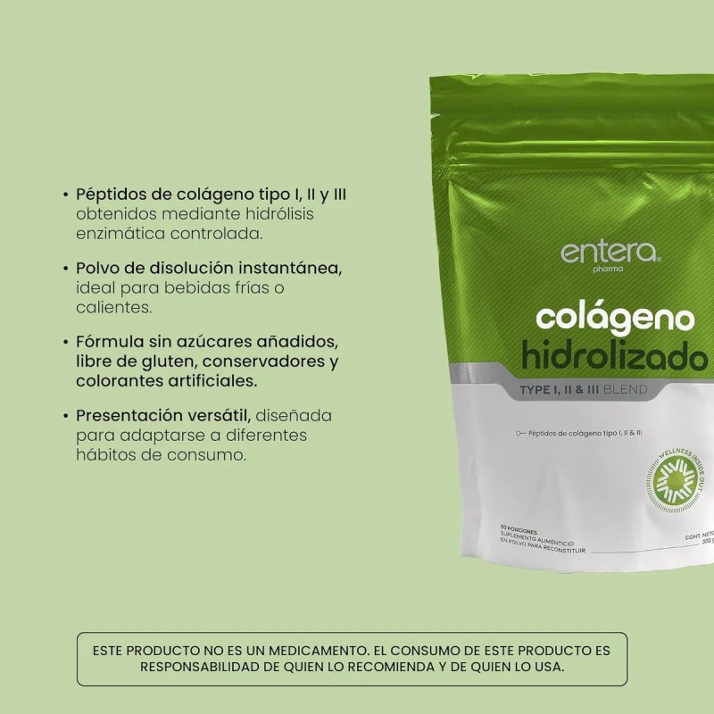 Suplemento en polvo Entera Pharma Cuidado y Salud Colágeno de